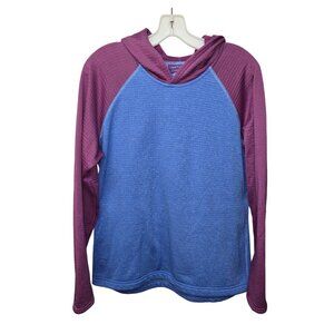 Copper River Fleece Hoodie Blue Purple Thermal Outdoor Base Layer Womens L